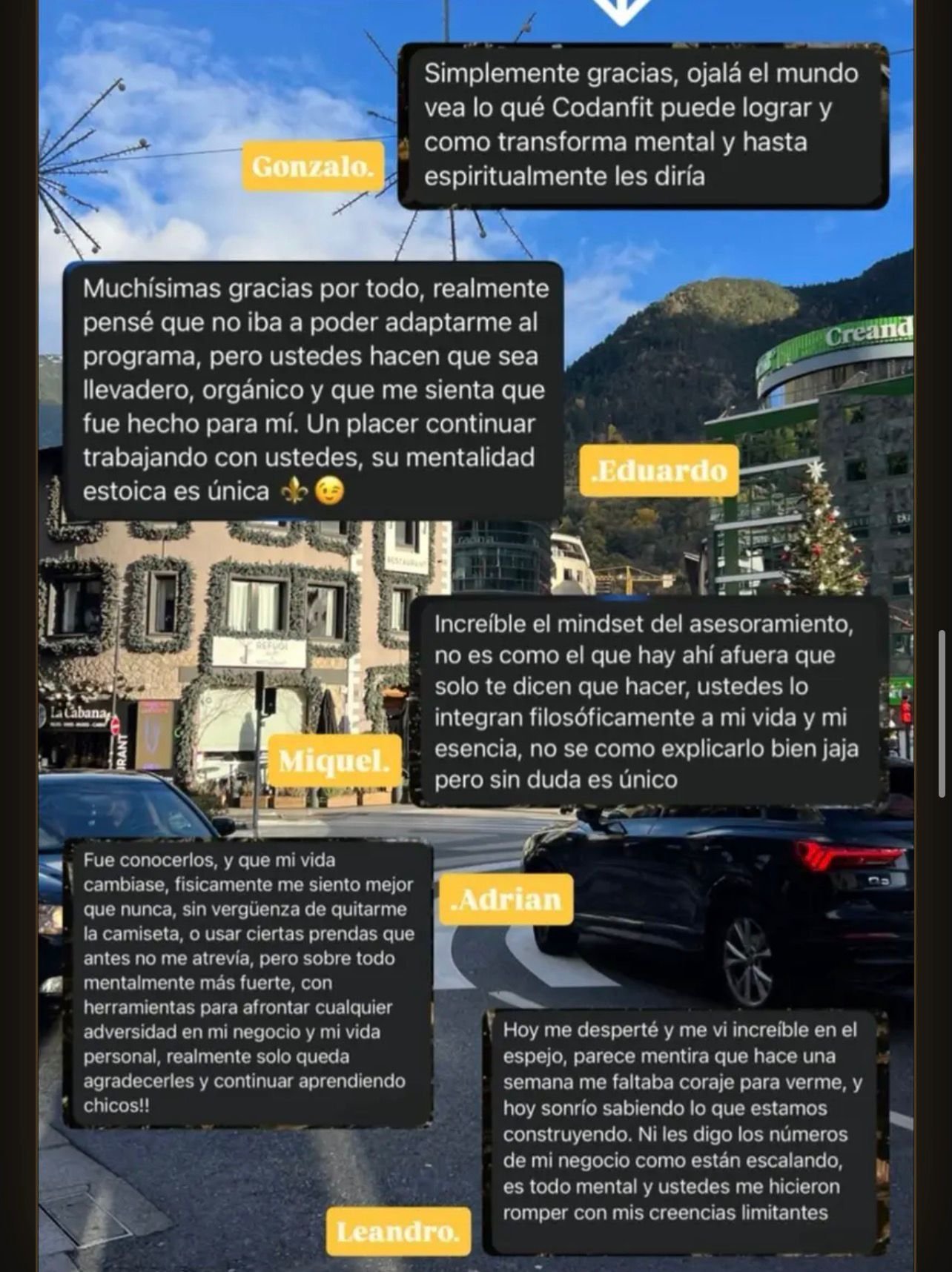 Testimonio de un cliente por WhatsApp
