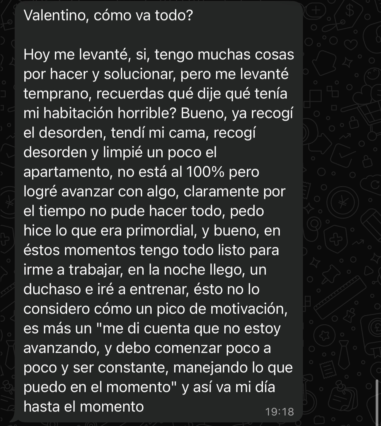 Testimonio de un cliente por WhatsApp